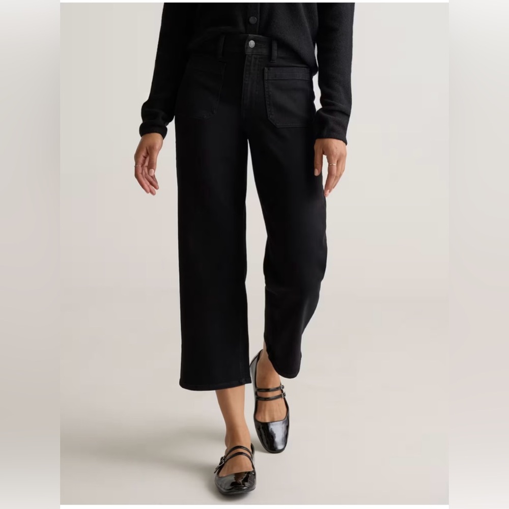 Quince Bella Stretch Patch Pocket Wide Leg Jeans
